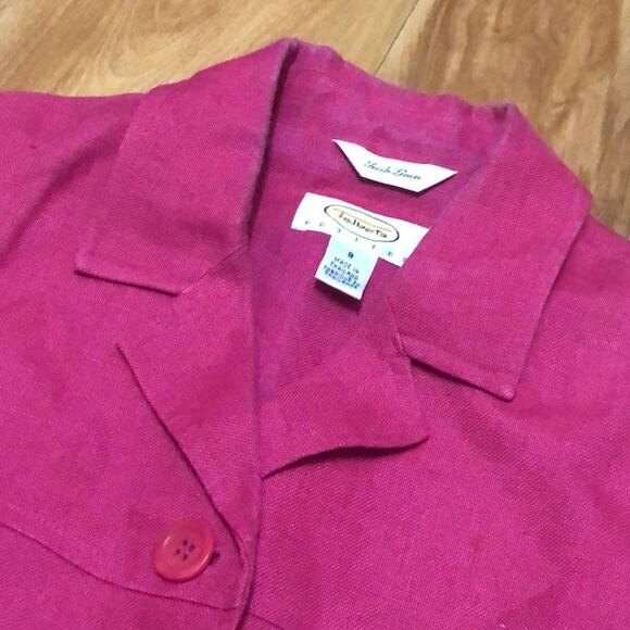 Talbots Petites Irish Linen Pink Vest Size 8 Petite - Picture 5 of 9